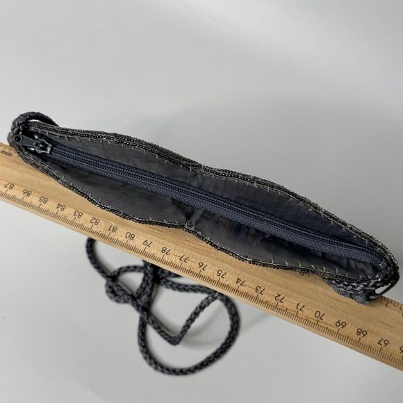 Beaded Purse Grey Elegant Small Shoulder Bag Theater Old Money Opera Cocktail - Picture 9 of 10